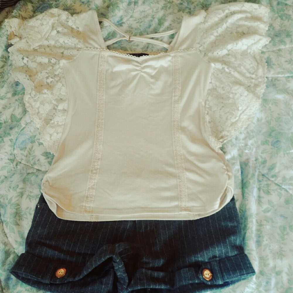 White Japanese Lace Blouse