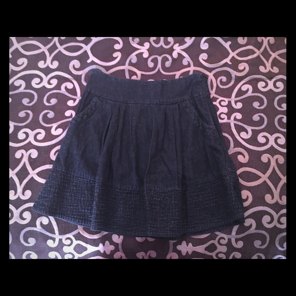 Dark denim chambray skirt