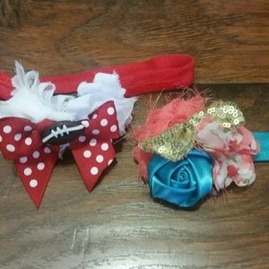Lot of 2 football headband/bows