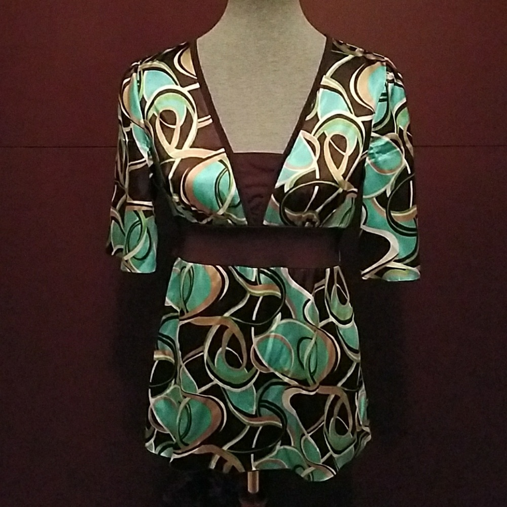 BCX blouse w/ tie back