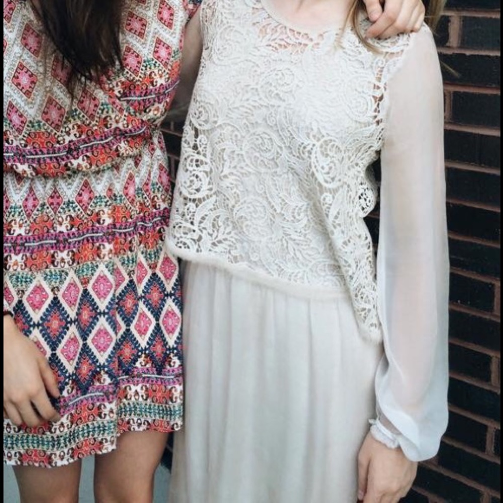 Luxury Italian Creme Lace and Silk Dress