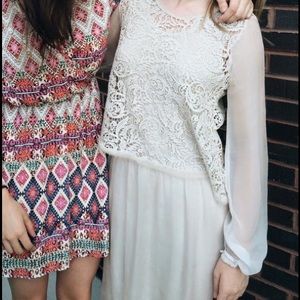 Luxury Italian Creme Lace and Silk Dress