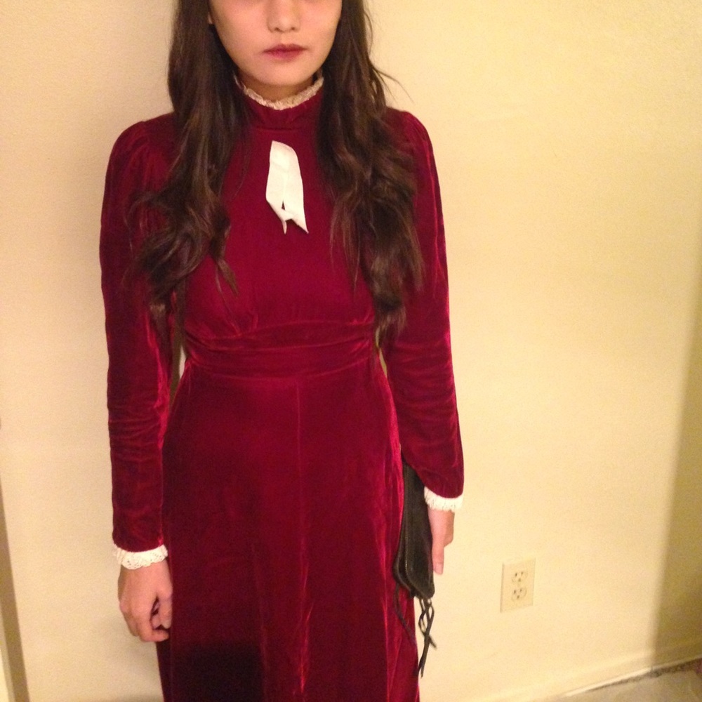 Halloween Vintage  Red Velvet Dress