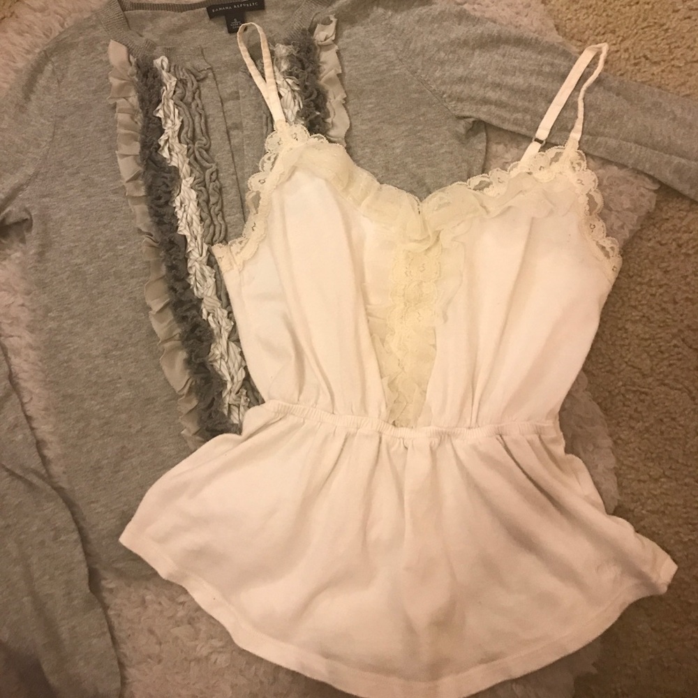 White Ruffled Tank