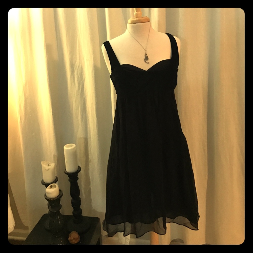 Empire waste, velvet and chiffon evening dress