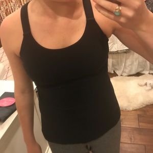 Black fitted Lululemon tank top