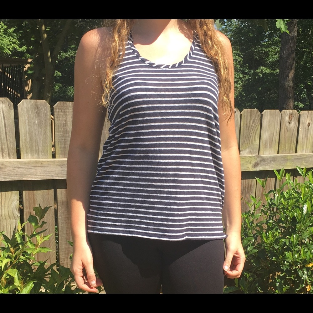 Navy and white striped GAP tank top