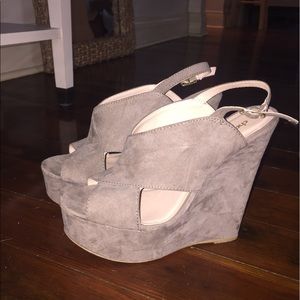 Grey Platform Wedges