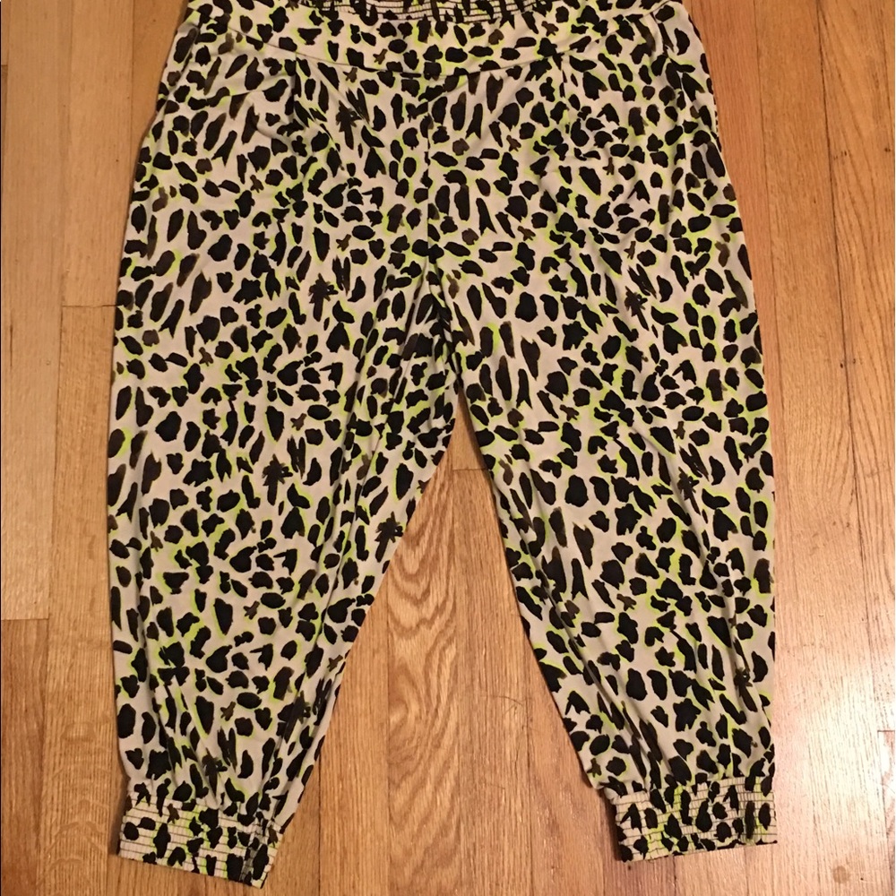 Thalia Sodi leopard print joggers- has pockets!