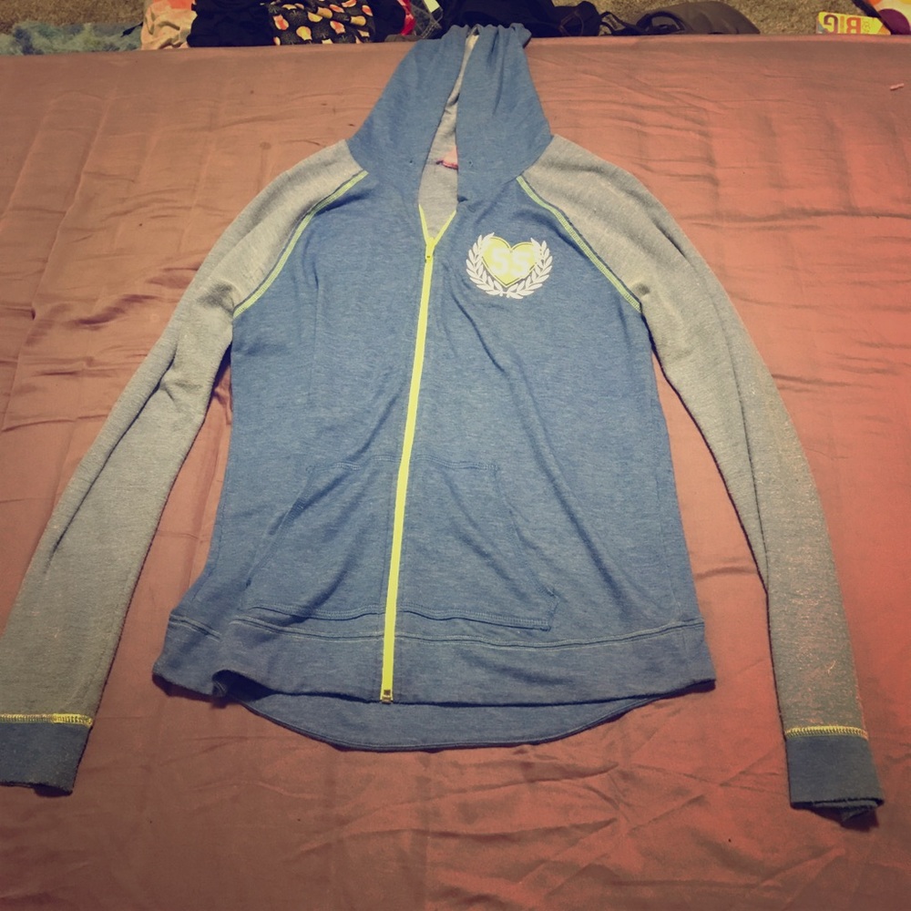 Blue zip up jacket
