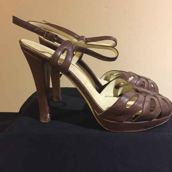 Brunomagli Brown Flower Pattern Heels - Picture 3 of 7
