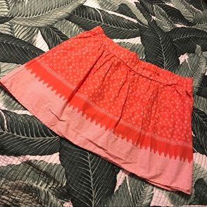 Orange / salmon colored cotton skirt