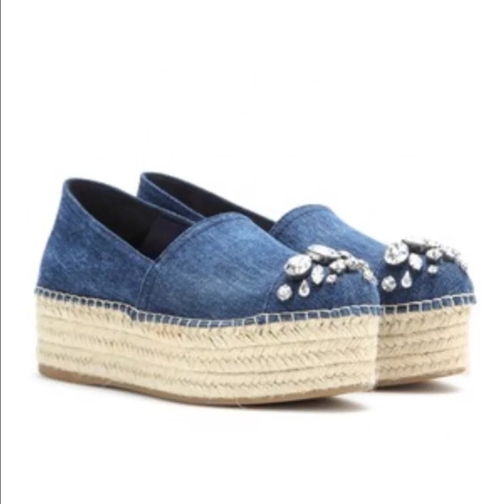 Miu Miu crystal embellished espadrilles size 37/7