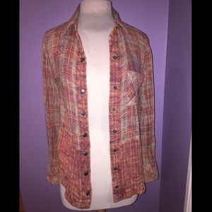 Free People burnout-wash flannel