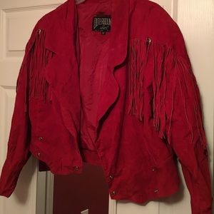 Red leather jacket/outerwear