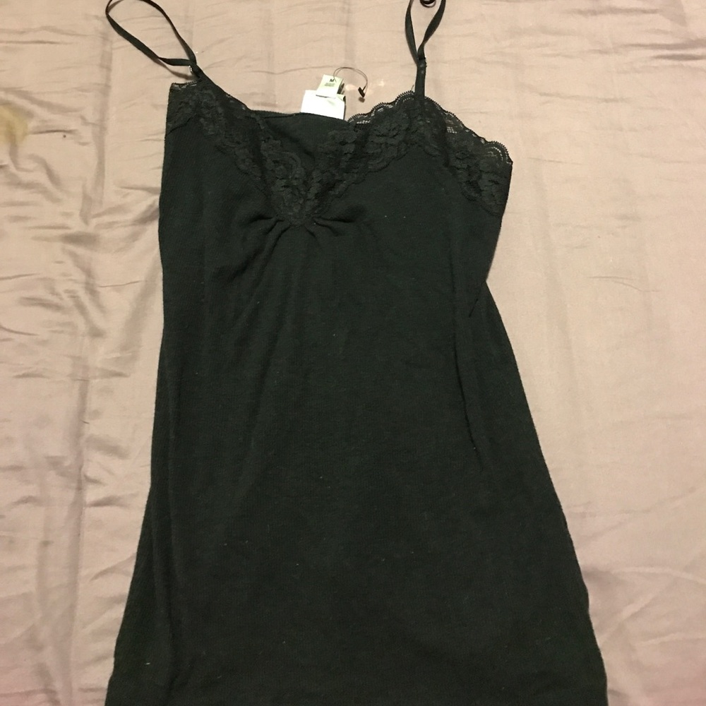 Black spaghetti strap tank top