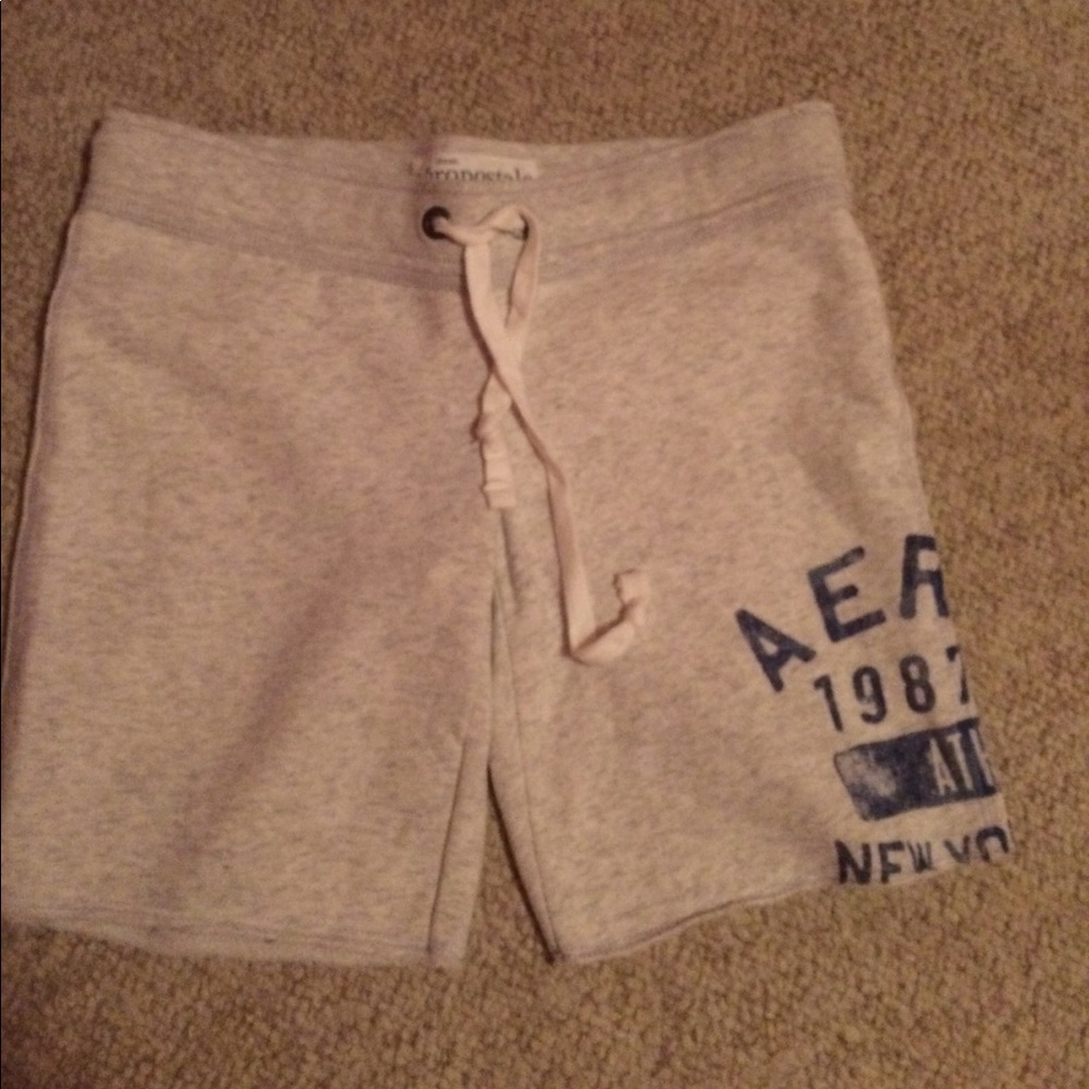 Aeropostale Gray Drawstring Shorts