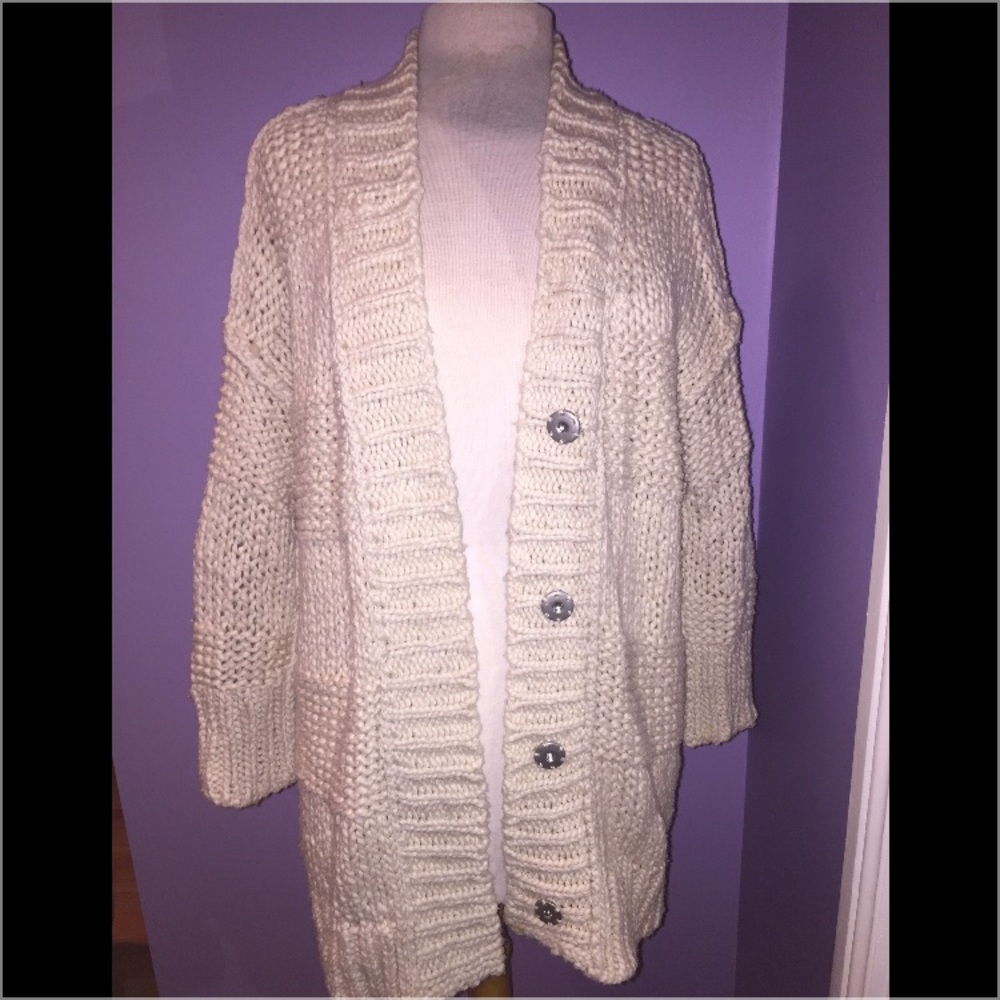 Free People oversized button up cardigan