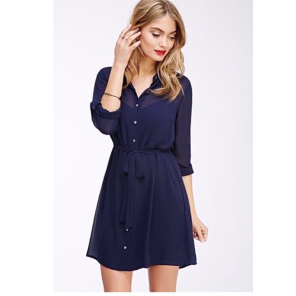 Blue Shirt (blouse) dress + Free Gift! 🎁