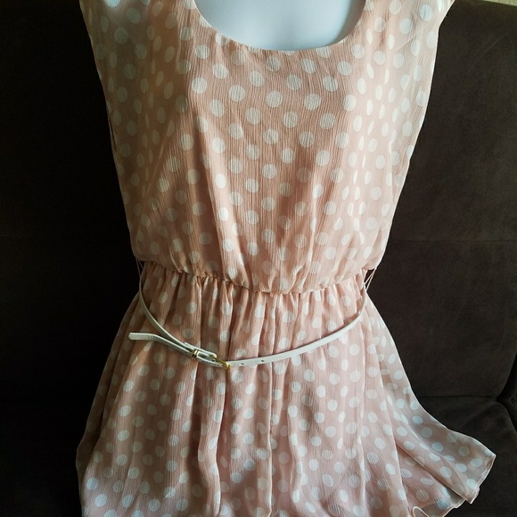 Iz Byer California ChiffonPolka-Dot Dress Juniors - Picture 3 of 4