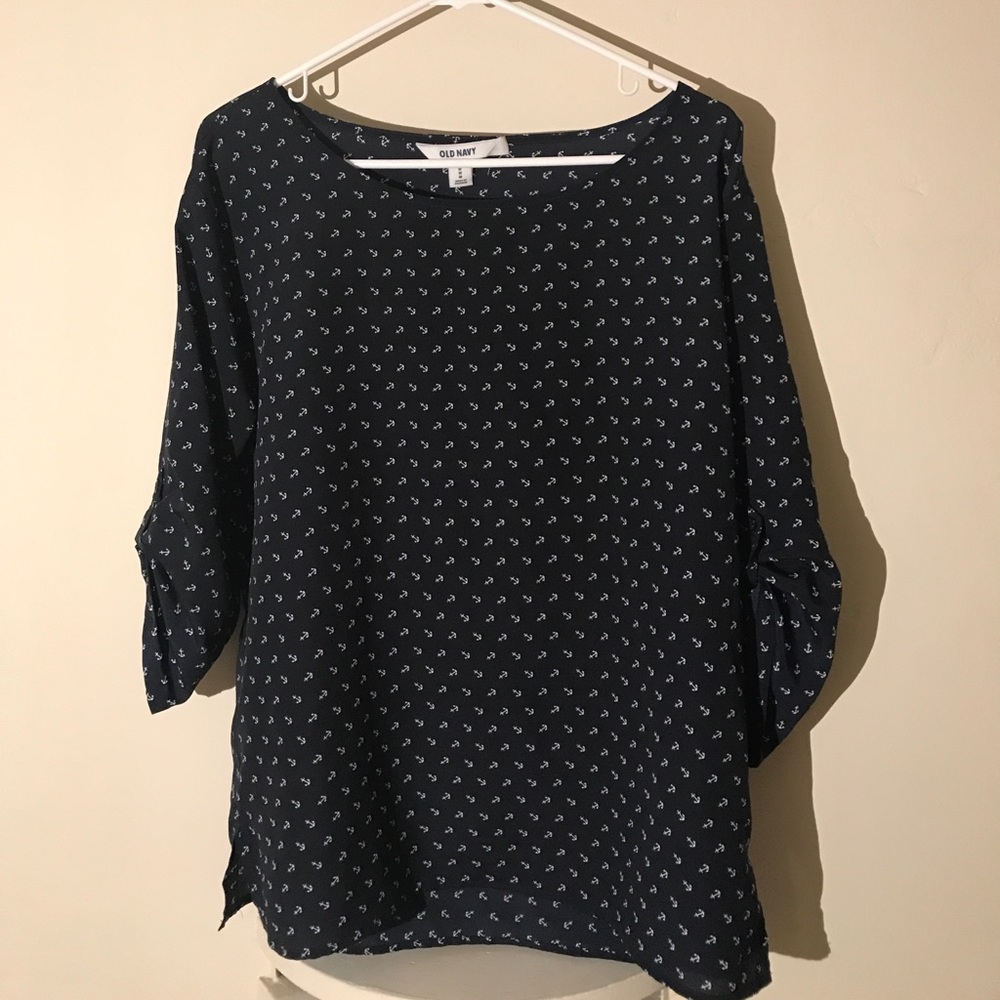Navy anchor blouse