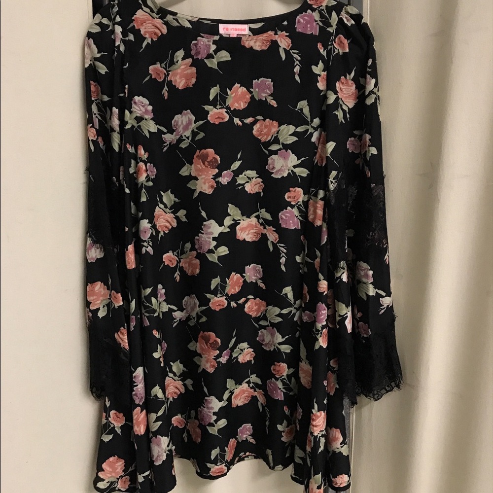 Floral Long Sleeved Bohemian Dress