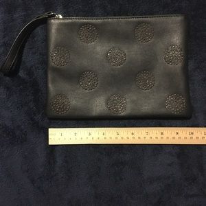 Black clutch with crystal embellishment