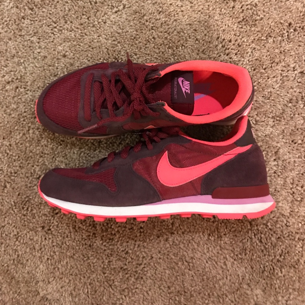 Pink and purple Nike internationalists