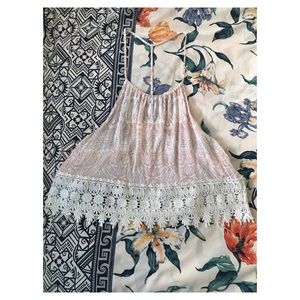 Baby pink lace crop top