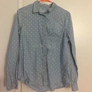 Madewell polka dot denim shirt