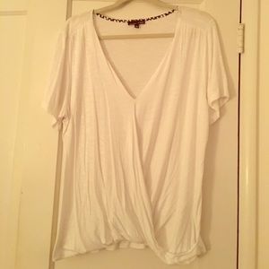 Faux Wrap White Tshirt