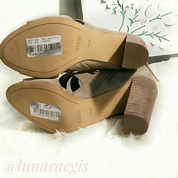 ❤️NWT!GUESS block heel suede strappy sandle sz 7.5 - Picture 5 of 7