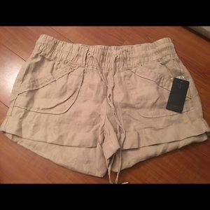 GUESS NEW SMALL KHAKI DRAWSTRING CUFFED SHORTS