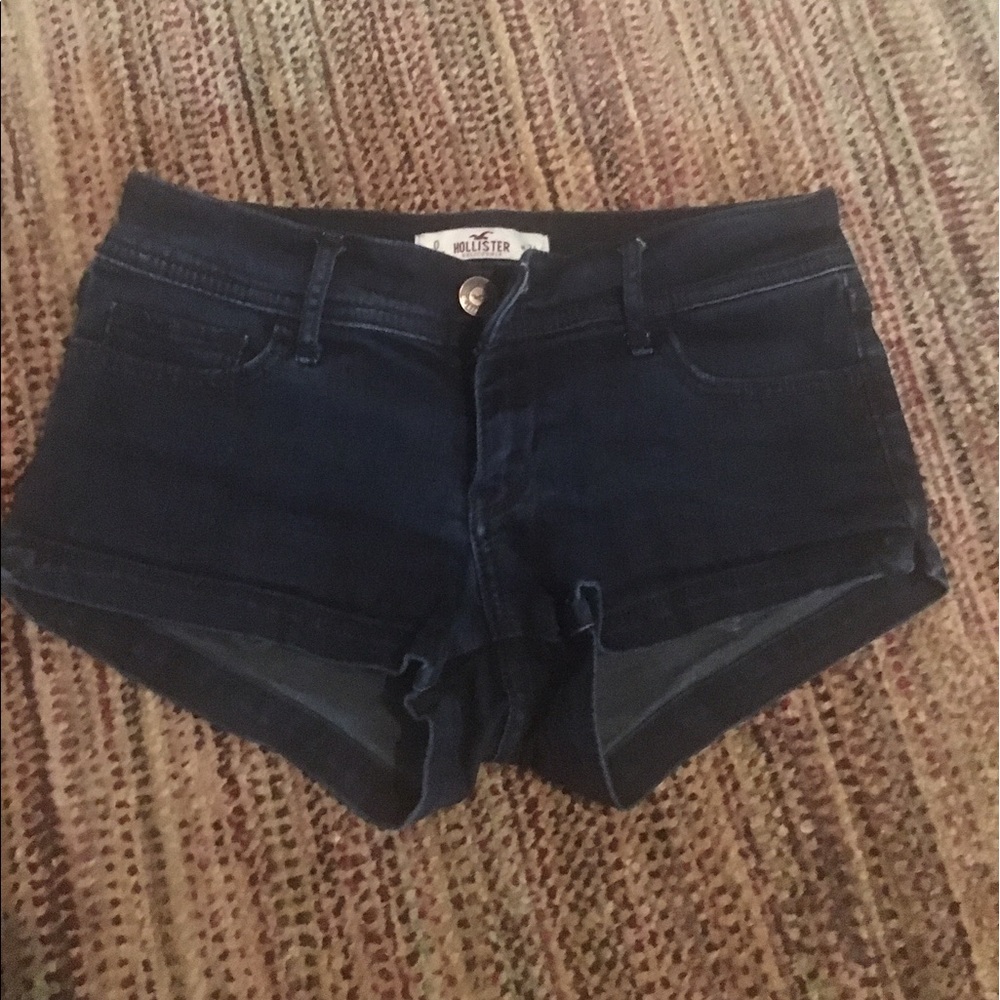 Hollister dark blue denim shorts