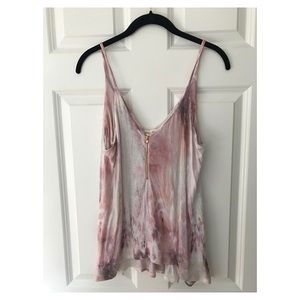 Urban outfitters tie die tank with gold zipper