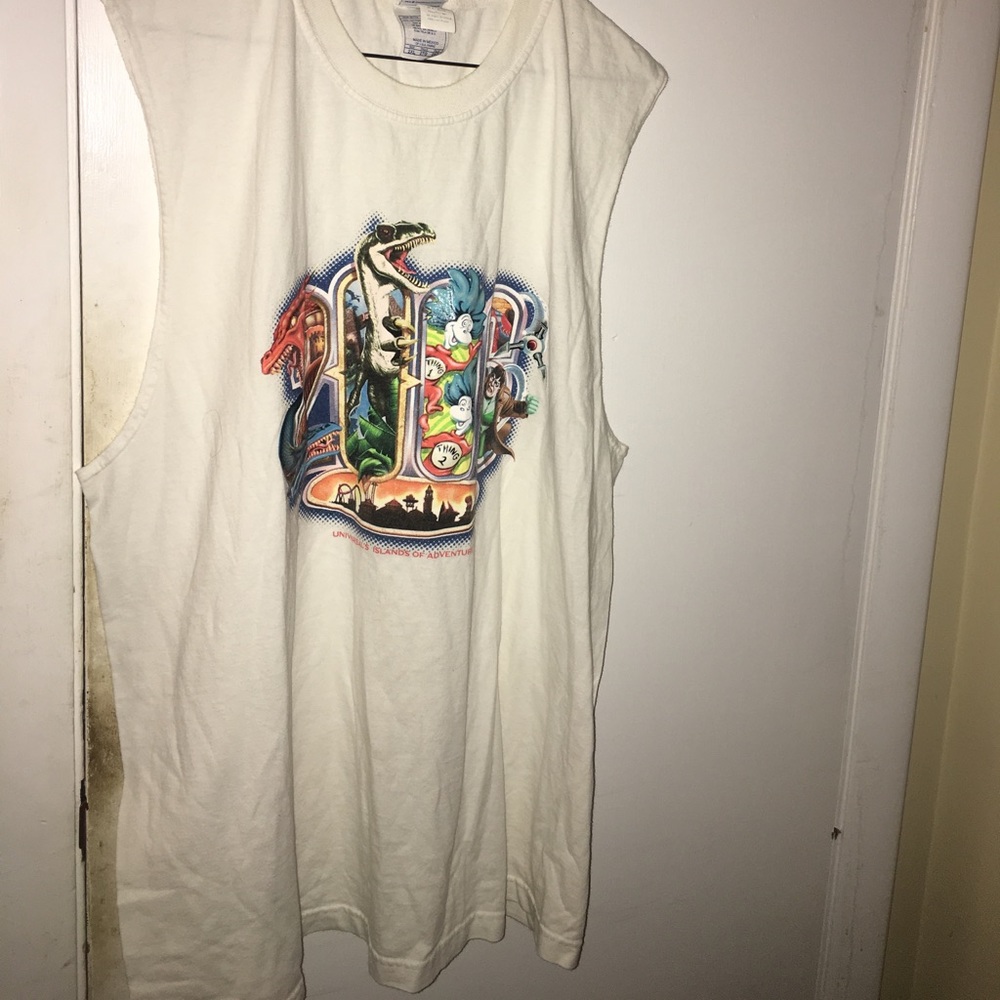 White Universal Studios Muscle T