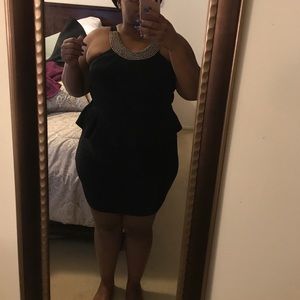 Beautiful black dress with neckline beading