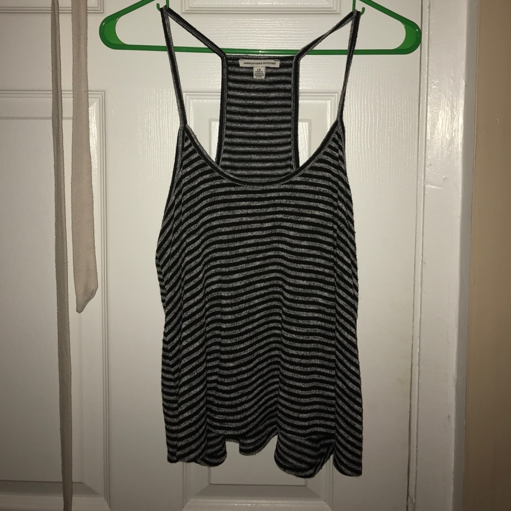 Racer back, cropped tank top.