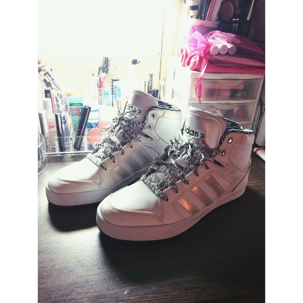 Adidas Neo High Top Sneakers Zebra Print