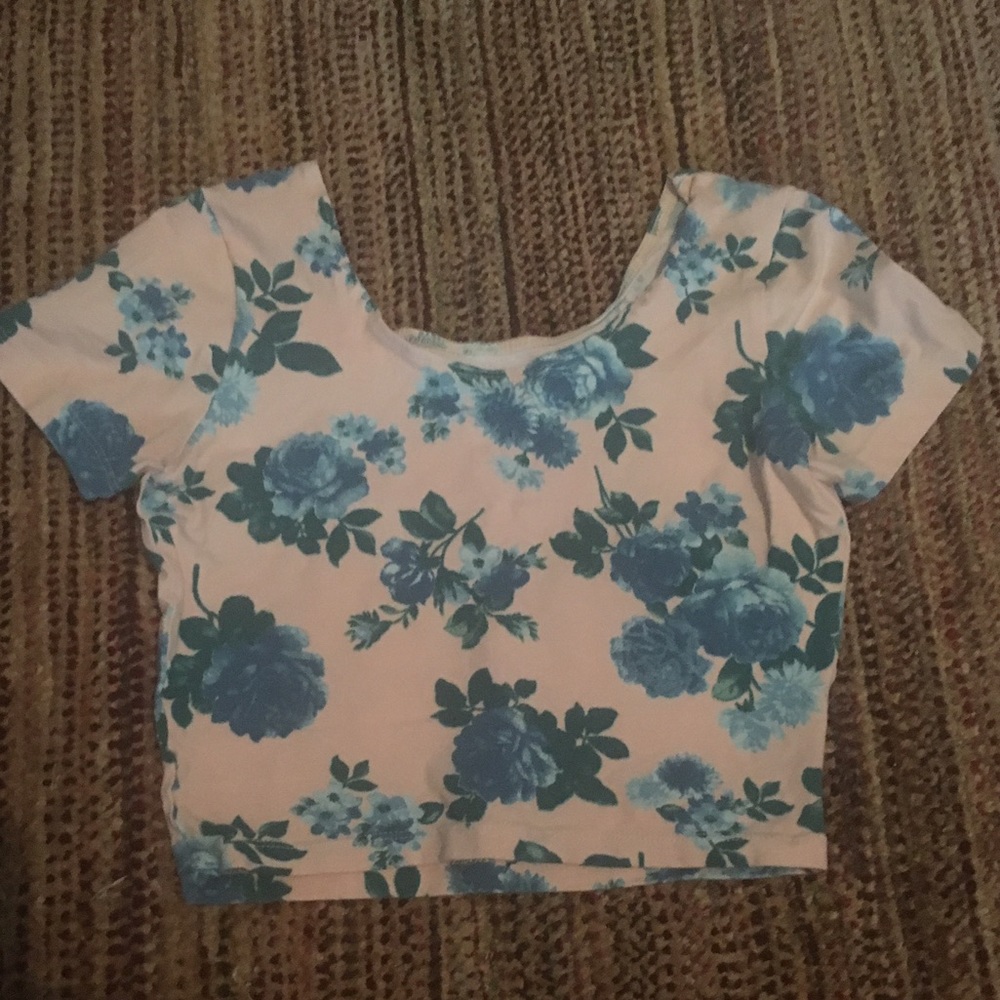 American apparel floral crop top