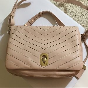 Stuart  weitzman pink leather studded shoulder bag
