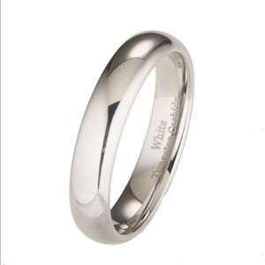 5mm White Tungsten Carbide Polished Wedding Ring