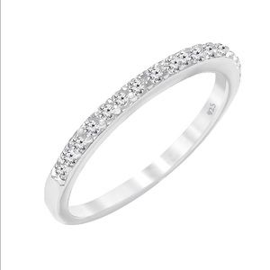 Sterling Silver Cubic Zirconia Half-Eternity Ring