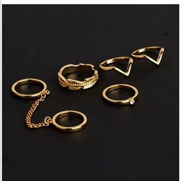6pcs Stack Joint Rings Knuckle Nail Ring Set - Picture 2 of 2