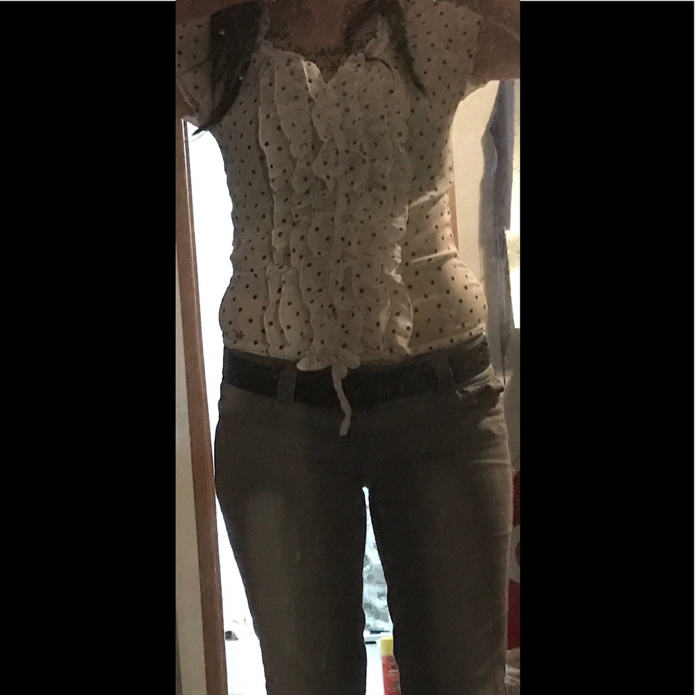 Cute Hollister shirt with ruffles!!