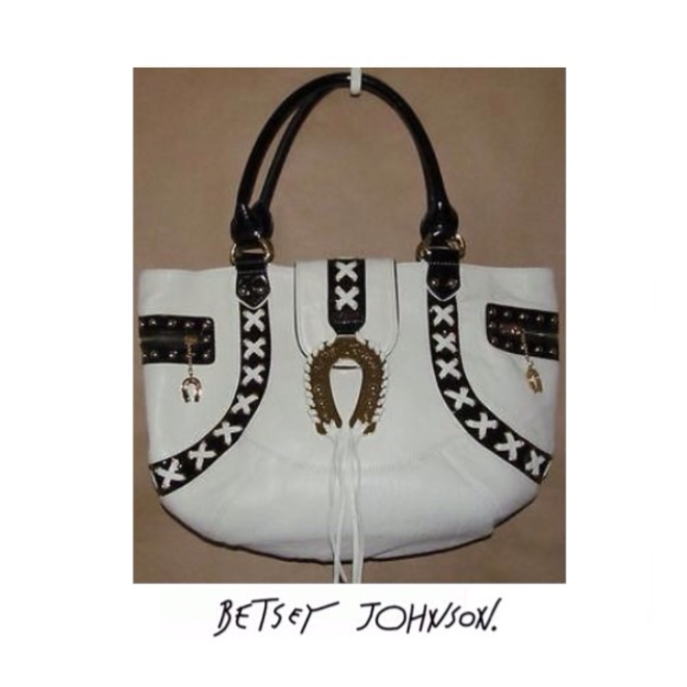 Rare Betsey Johnson Gold Lucky Horse Shoe Bag