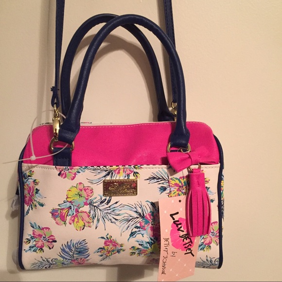 NEW BETSEY JOHNSON Floral Mini Barrel Satchel Bag - Picture 3 of 8