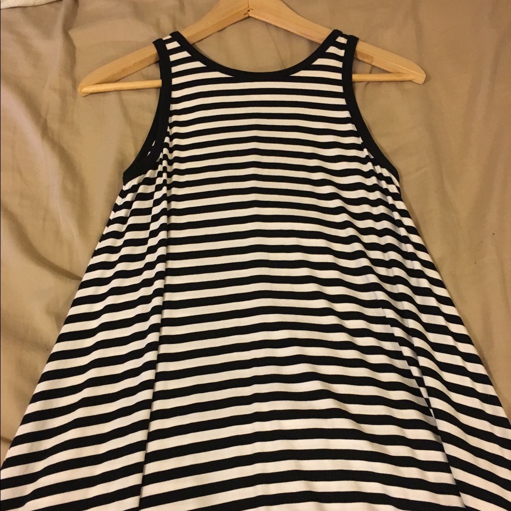 Black and White Striped Flow Sundress