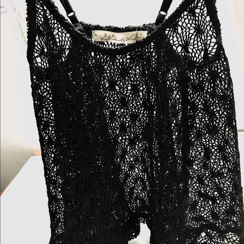 Liberty Love Lacey look black crop top tank! - Picture 7 of 8