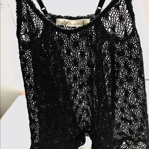 Liberty Love Lacey look black crop top tank! - Picture 7 of 8